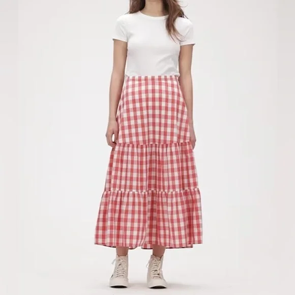 GAP Gingham Midi Skirt - Picture 2 of 5